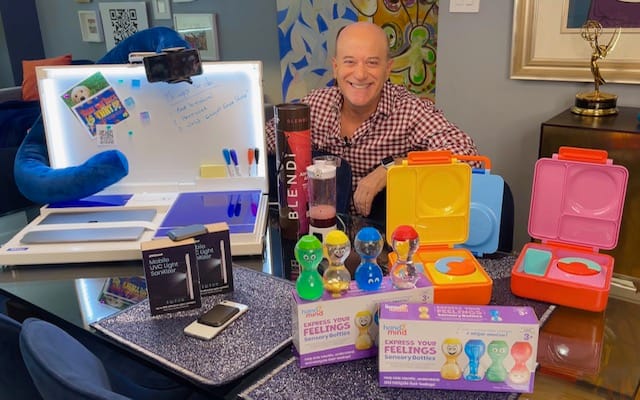 Steve Greenberg surrounded by some Back To School Gadgets